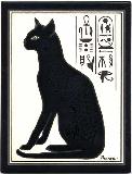 Egyptian Cat Tile Hand Painted by Besheer Art Tile