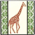 African Giraffe Tile Hand Painted by Besheer Art Tile