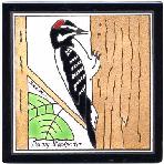 Downy Woodpecker Tile,Downy Woodpecker Wall Plaque,Downy Woodpecker Trivet