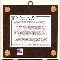 Each tile comes with a complimentary backing and secure hanger. This allows for easy use as ceramic wall plaques or trivet.
